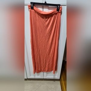 Coral/peach long skirt